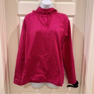 Nike Therma Fit Pink / Raspberry Speckled Pebbled Polka Dot Hoodie Large